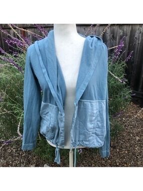 Anthropologie Postmark Two-Tone Blue Open Anorak Jacket - Size Small